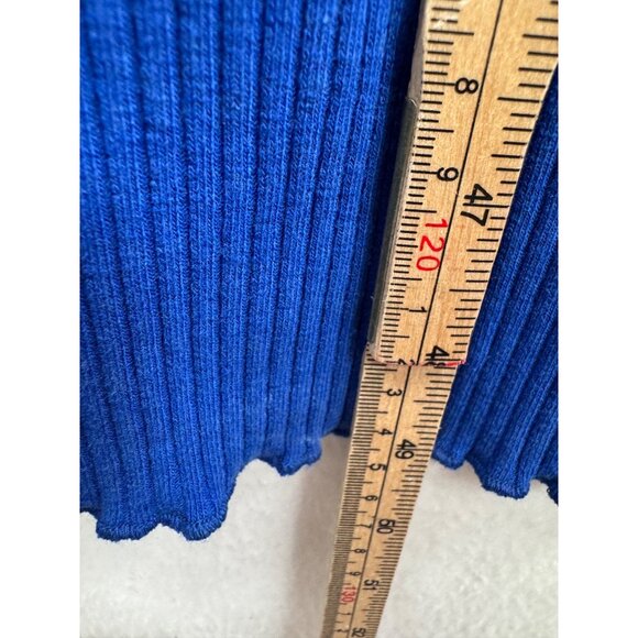 Sweaty Betty ribbed midi dress blue maxi athleisure 90s‎ lounge sz 10 - Picture 8 of 10